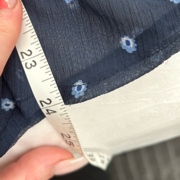 Abercrombie & Fitch Sheer Blue 3/4 Top XS - Picture 3 of 6